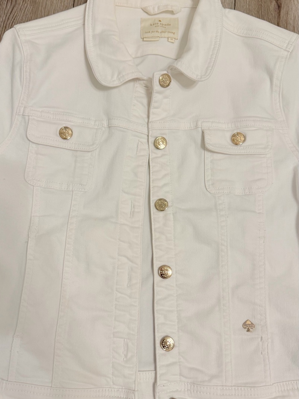 kate spade White Jacket with Gold Logo - Picture 3 of 5